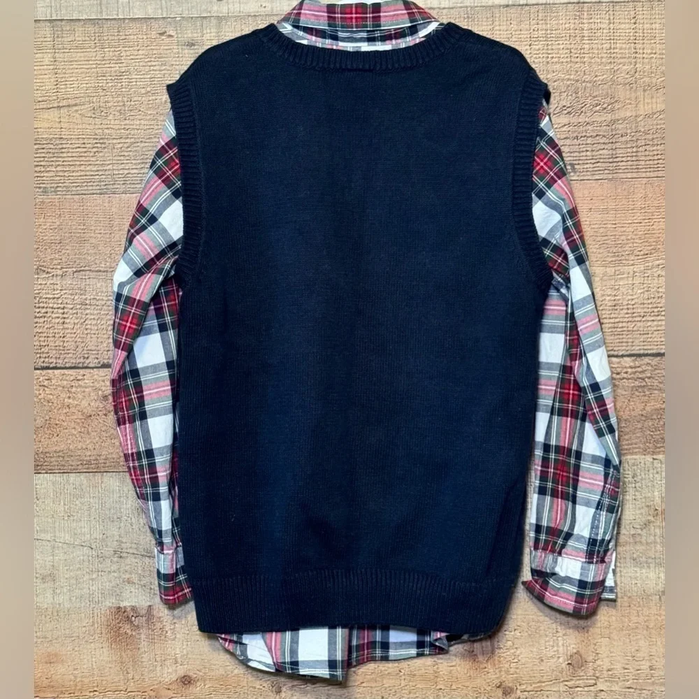 Gymboree Holiday Sweater Vest & Shirt Set Boy’s size M (7-8) Argyle Preppy